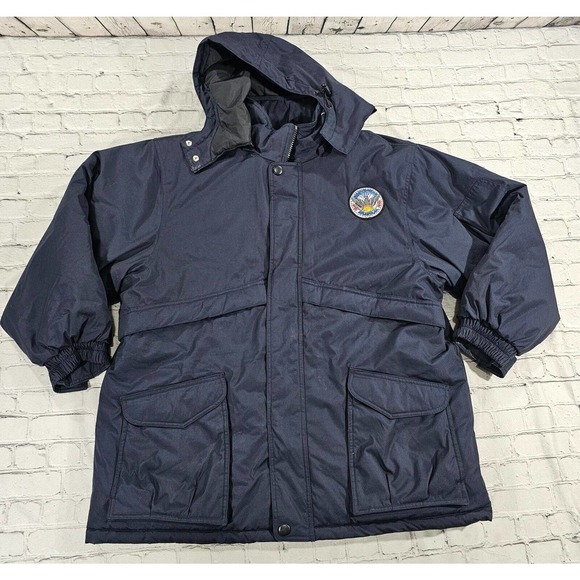 Red Kap Heavyweight Parka Hooded RESURGENS Water Repellent JP70 Blue MENS SZ XL